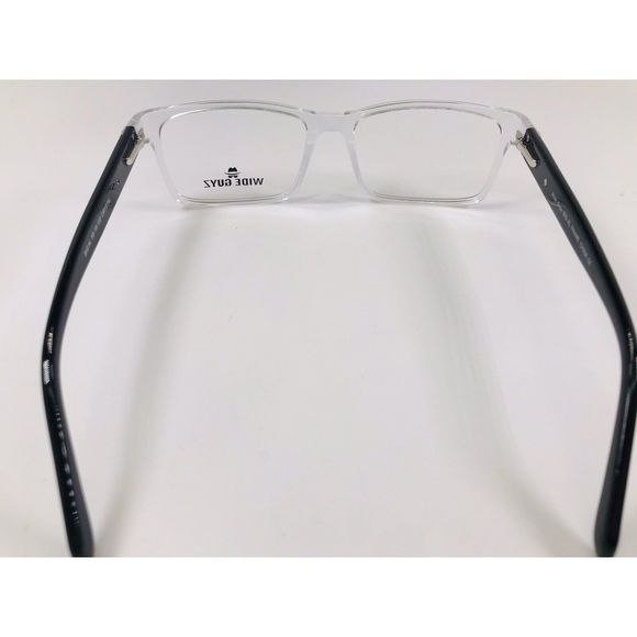 New Wide Guyz Crystal & Black BIG AL Eyeglasses 58mm for The Stylish Large Man - Picture 9 of 12